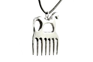 Celtic Horse Comb Pendant, Silver