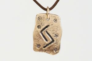 Rune Jera, Bronze - Rune Amulet Pendant of Abundance, "J"