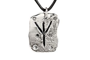 Rune Algiz, Silver - Rune Amulet Pendant of Protection, "Z"