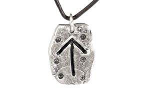 Rune Tiwaz, Silver - Rune Amulet Pendant of Victory, "T"