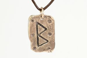 Rune Berkana, Bronze - Rune Amulet Pendant of Growth, "B"