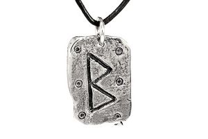 Rune Berkana, Silver - Rune Amulet Pendant of Growth, "B"