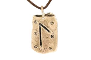 Rune Laguz, Bronze - Amulette Pendentif Runique de l'avenir qui coule, "L"