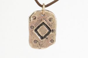 Rune Inguz, Bronze - Rune Amulet Pendant of Male Potence, "ng"