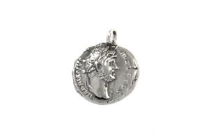 Roman Coin Pedant, Denarius Hadrian, Silver