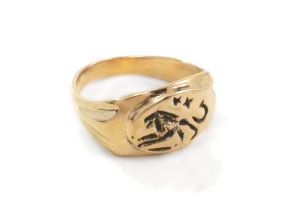 Signet Ring with Lion, Bronze
