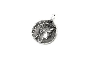 Roman Coin Pedant, Denarius Augustus, Silver