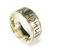 Rune ring with individual inscription, Gold 585