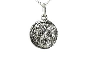 Small Roman Lion Pendant, Silver