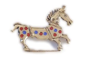 Pferdefibel mit Emaille, Bronze