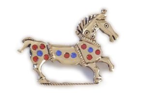 Broche Cheval avec Émail, Bronze