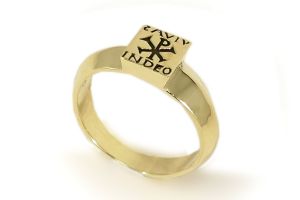 Late Roman Ring Chi Rho, Gold 585
